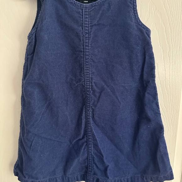Ralph Lauren Corduroy Blue Sleeveless Dress Kids Sz 18M Logo Embroidery on back - Picture 3 of 5